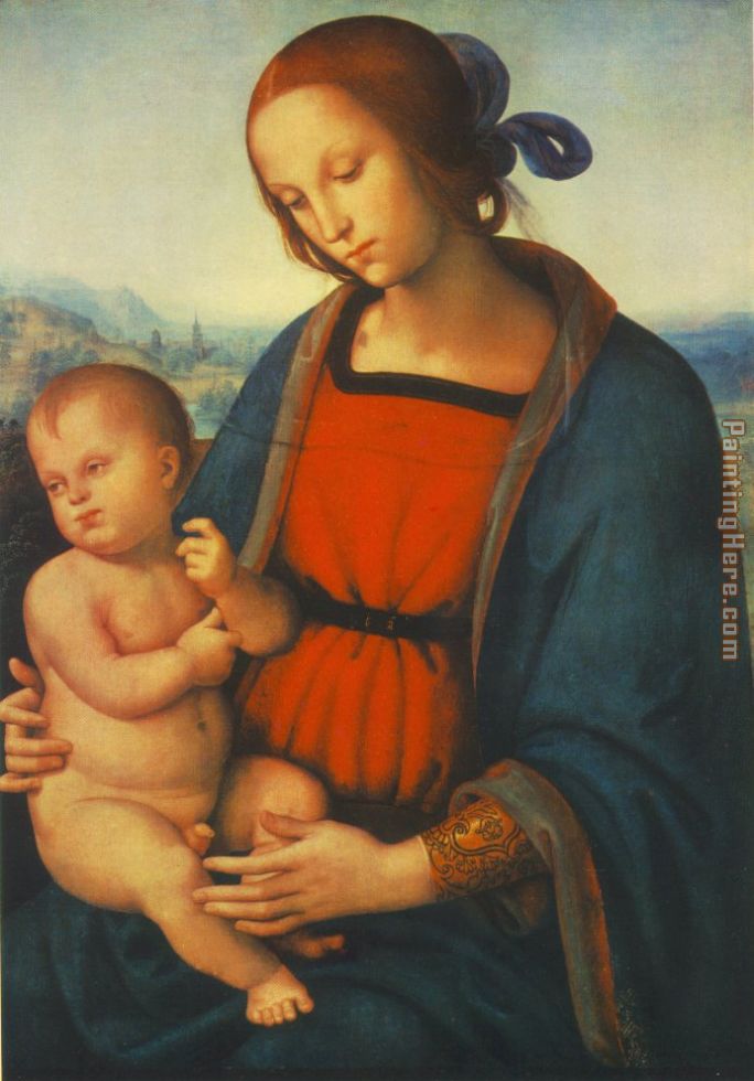 Madonna with Child painting - Pietro Perugino Madonna with Child art painting
